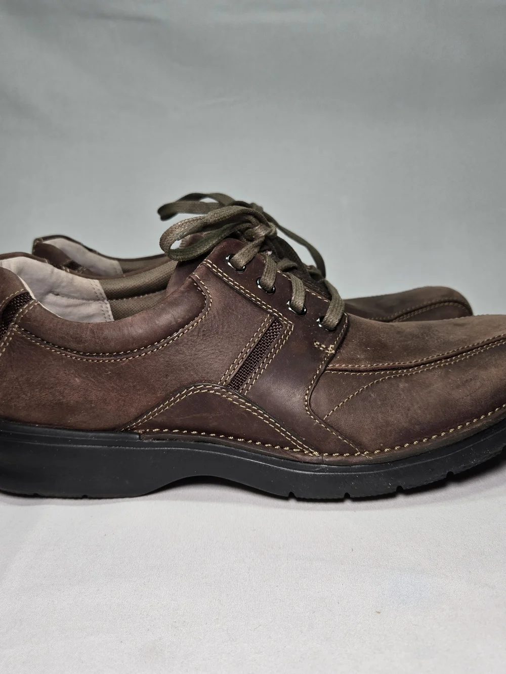CLARKS Northfield Shoes Mens 10 M Brown Nubuck Moc Toe Casual Comfort Dadcore